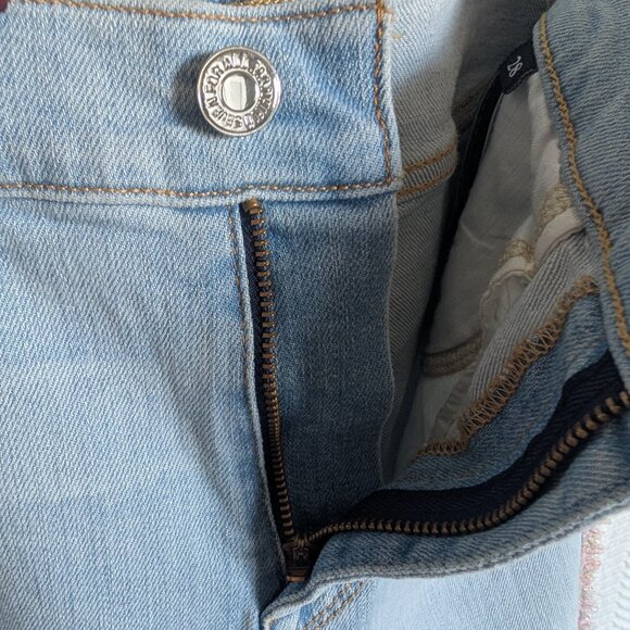 7 For All Mankind The High Waist Ankle Skinny Jeans with Rainbow Fringe Size 28 - Picture 10 of 10